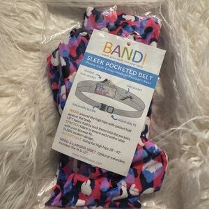 BANDI Women's Pocketed Running Belt - Pink and Blue